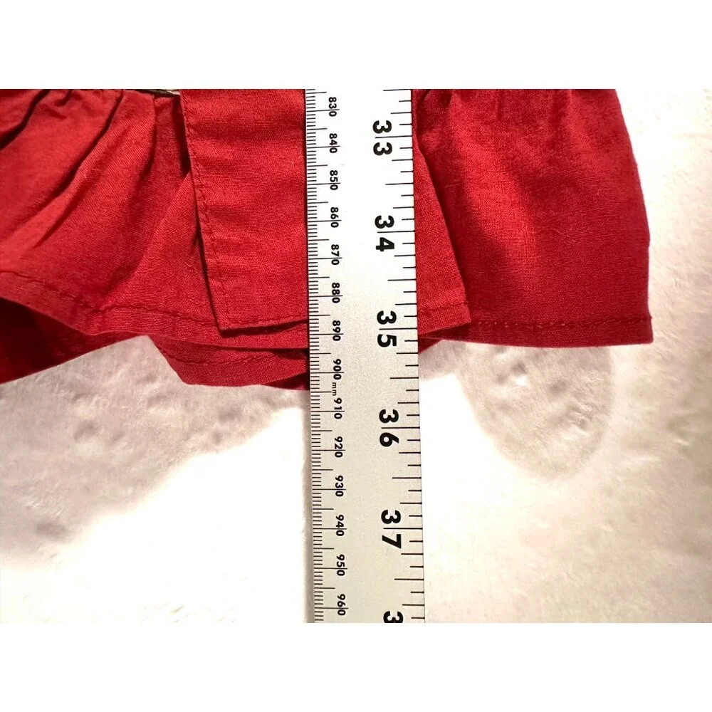 Simply Envogue Red Floral & Polka Dot Apron Lace‎ Trim Cottagecore Grannycore